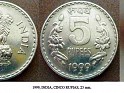 5 Rupias India 1999 KM# 154.1. Subida por SONYSAR